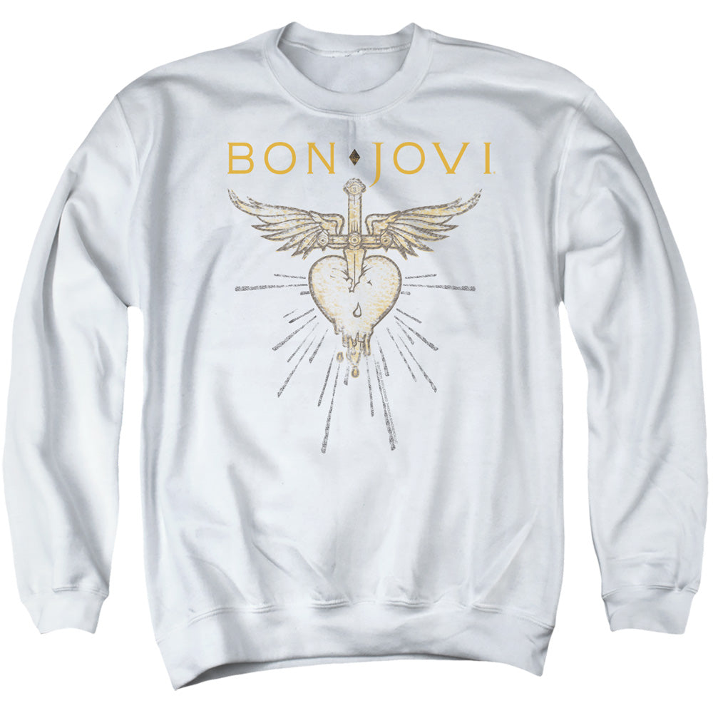 Bon Jovi Greatest Hits Mens Crewneck Sweatshirt White Officially Licensed
