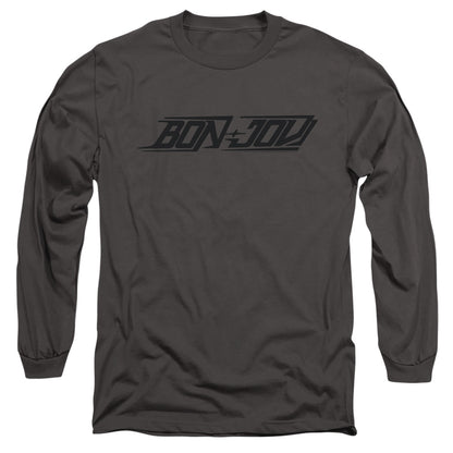 Bon Jovi New Logo Mens Long Sleeve Shirt Charcoal