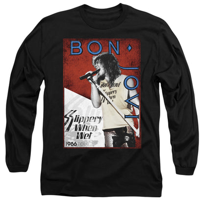 Bon Jovi 86 Tour Mens Long Sleeve Shirt Black Officially Licensed
