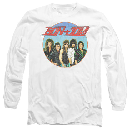Bon Jovi Bon Sphere Mens Long Sleeve Shirt White Officially Licensed