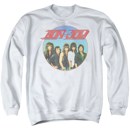 Bon Jovi Bon Sphere Mens Crewneck Sweatshirt White Officially Licensed