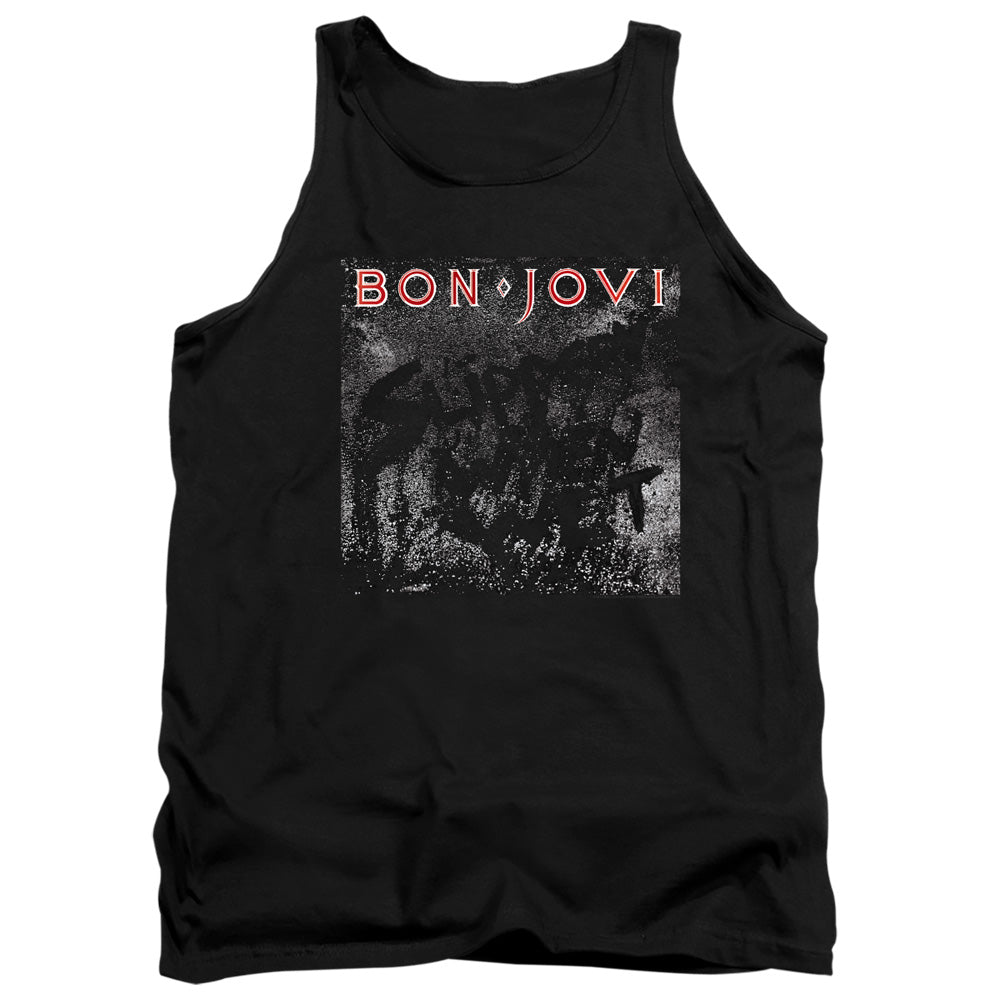 Bon Jovi Slippery Cover Mens Tank Top Shirt Black