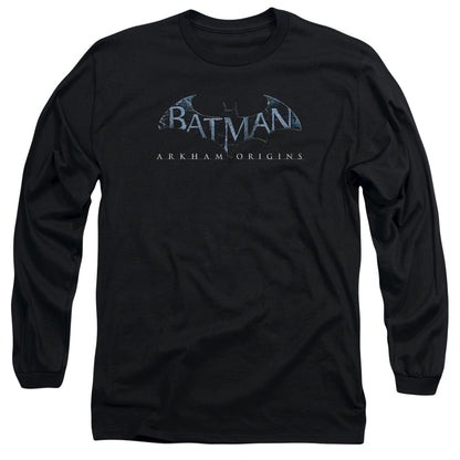 Batman Arkham Origins Logo Mens Long Sleeve Shirt Black Officially Licensed