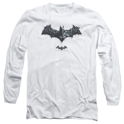 Batman Arkham Origins Bat Of Enemies Mens Long Sleeve Shirt White Officially Licensed