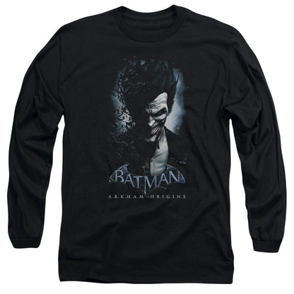 Batman Arkham Origins Joker Mens Long Sleeve Shirt Black Officially Licensed