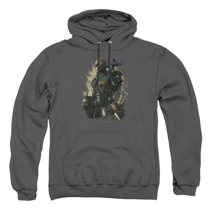 Batman Arkham Origins Deathstroke Mens Hoodie Charcoal Officially Licensed