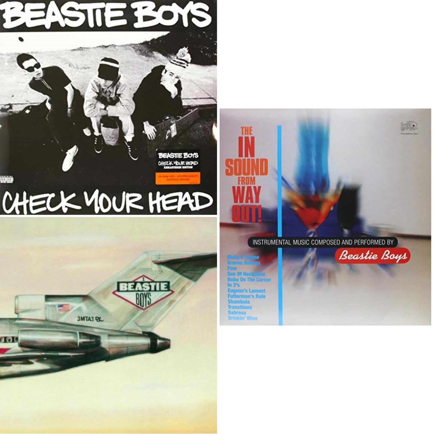 Beastie Boys - Check Your Head & Licensed To Ill (30Th Anniversary Edition) & In Sound From Way Out (180G) - LP Vinyl Bundle