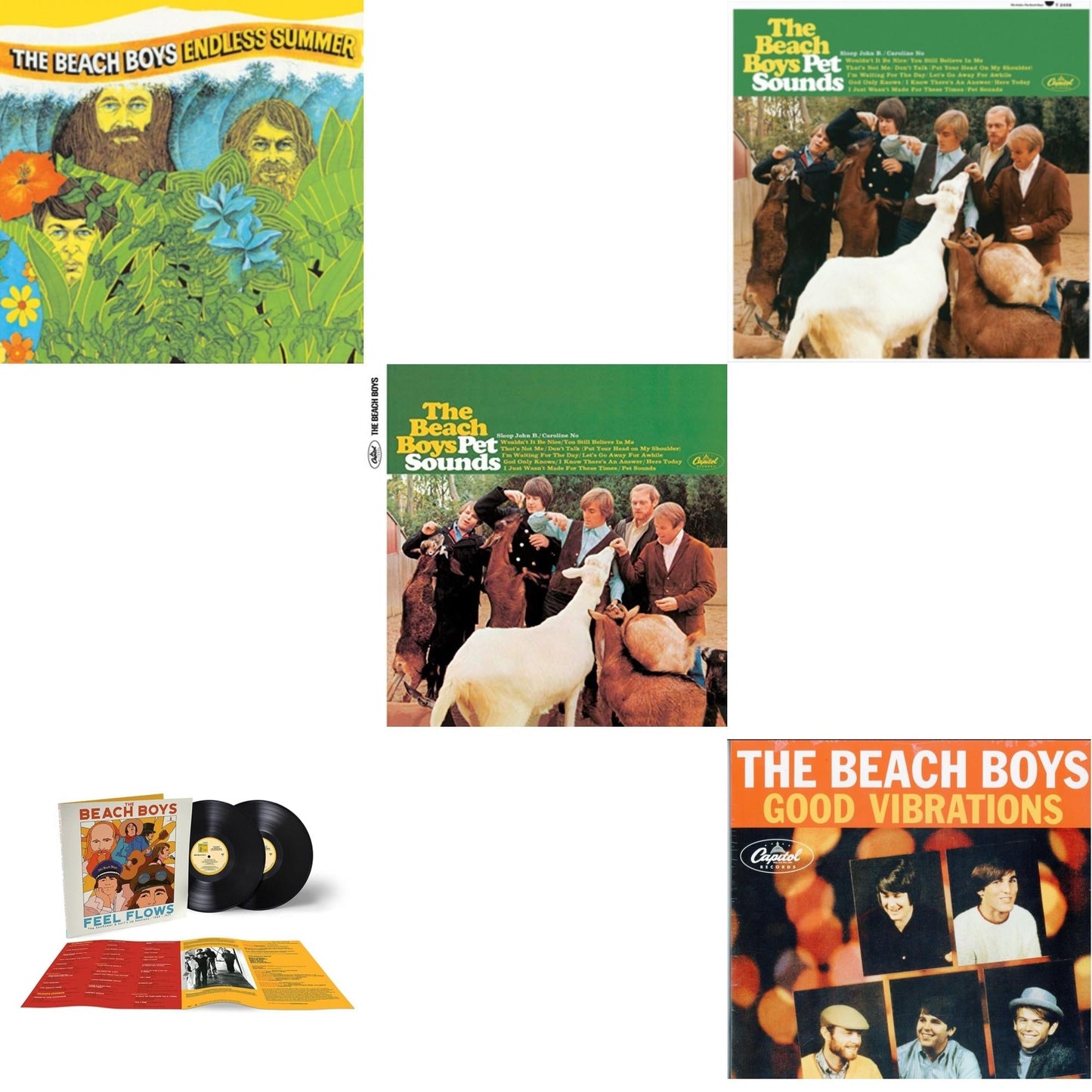Beach Boys - Endless Summer & Feel Flows: The Sunflower & Surf's Up Sessions 1969-1971 (2LP) & Pet Sounds (Mono) & Pet Sounds (Stereo) & Good Vibrations (Orange/Yellow Swirl-Marble LP Vinyl)