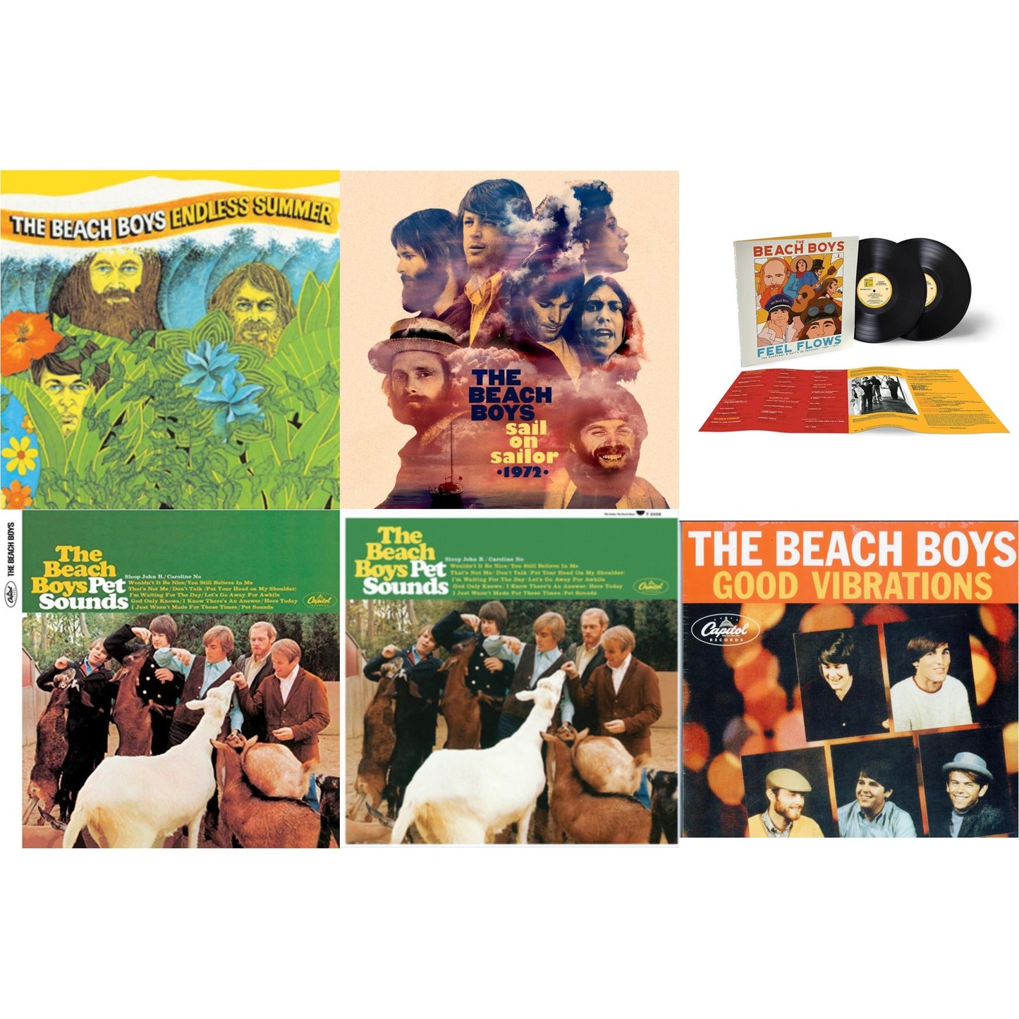 Beach Boys - Endless Summer & Sail On Sailor (2LP/7Inch) & Feel Flows: The Sunflower & Surf's Up Sessions 1969-1971 (2LP) & Pet Sounds (Mono) & Pet Sounds (Stereo) & Good Vibrations (Orange/Yellow Swirl-Marble LP Vinyl)