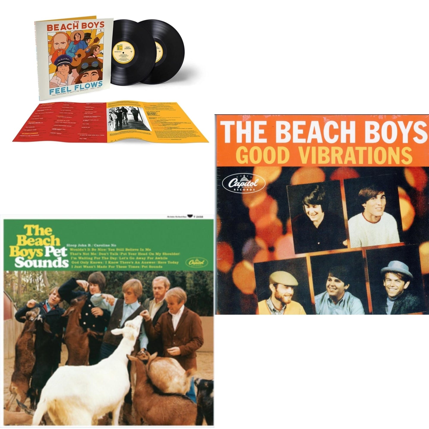 Beach Boys - Feel Flows: The Sunflower & Surf's Up Sessions 1969-1971 (2LP) & Pet Sounds (Stereo) & Good Vibrations (Orange/Yellow Swirl-Marble LP Vinyl)