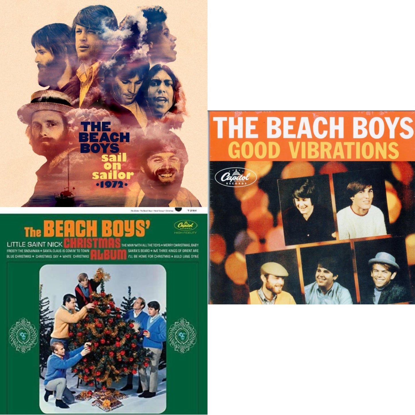 Beach Boys - Sail On Sailor (2LP/7Inch) & Beach Boys' Christmas Album (Mono) & Good Vibrations (Orange/Yellow Swirl-Marble LP Vinyl)