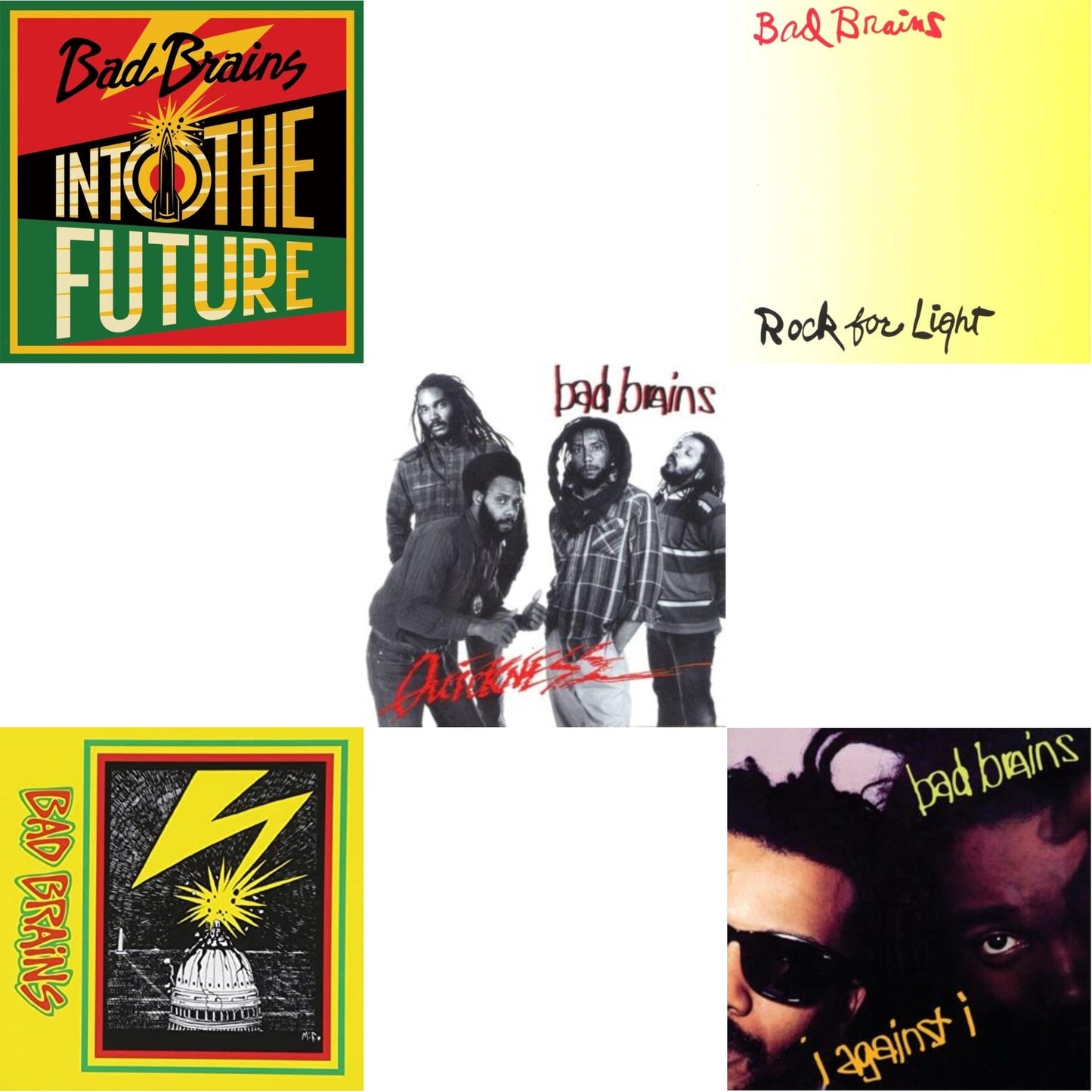 Bad Brains - Into The Future (Green, Yellow, Red Splatter LP Vinyl) & Bad Brains & Quickness & I Against I & Rock For Light (Burnt Orange LP Vinyl)