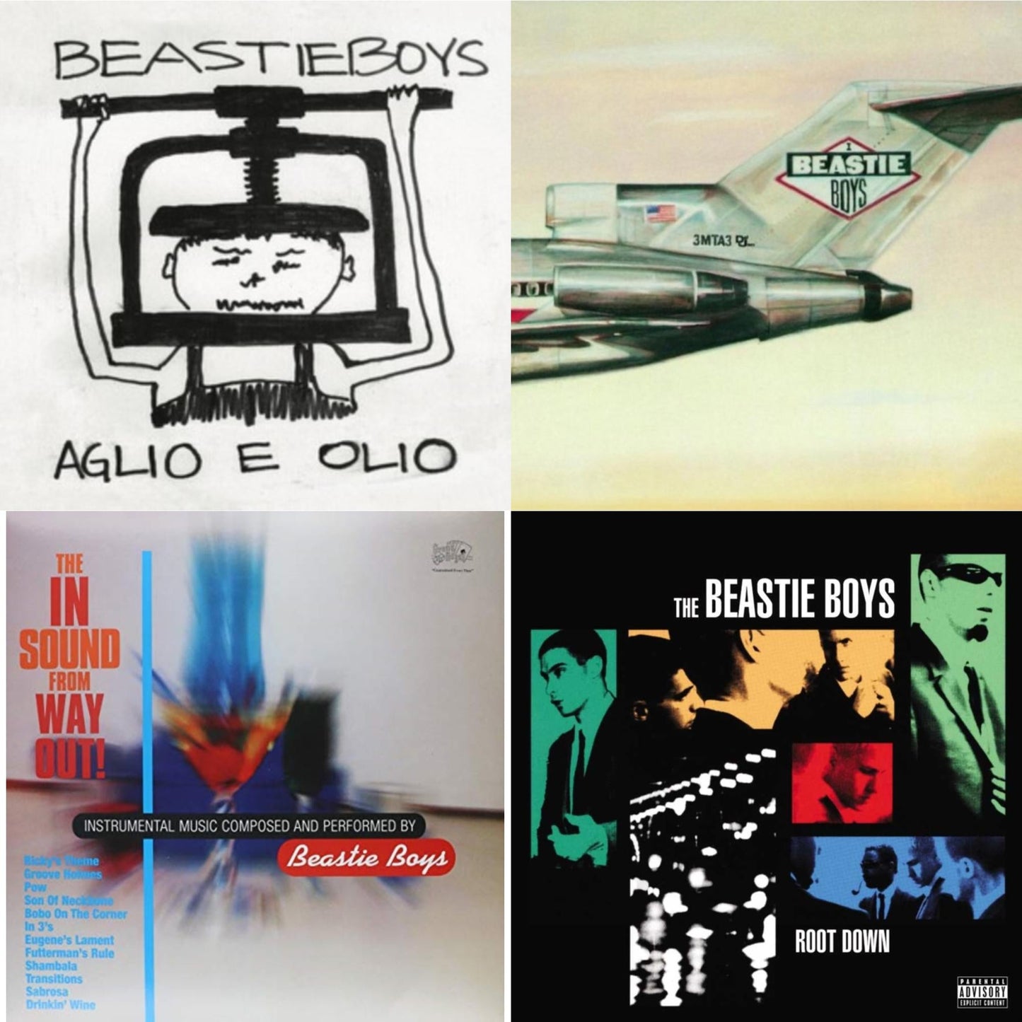 Beastie Boys - Aglio E Olio & Licensed To Ill (30Th Anniversary Edition) & In Sound From Way Out (180G) & Root Down Ep - LP Vinyl Bundle