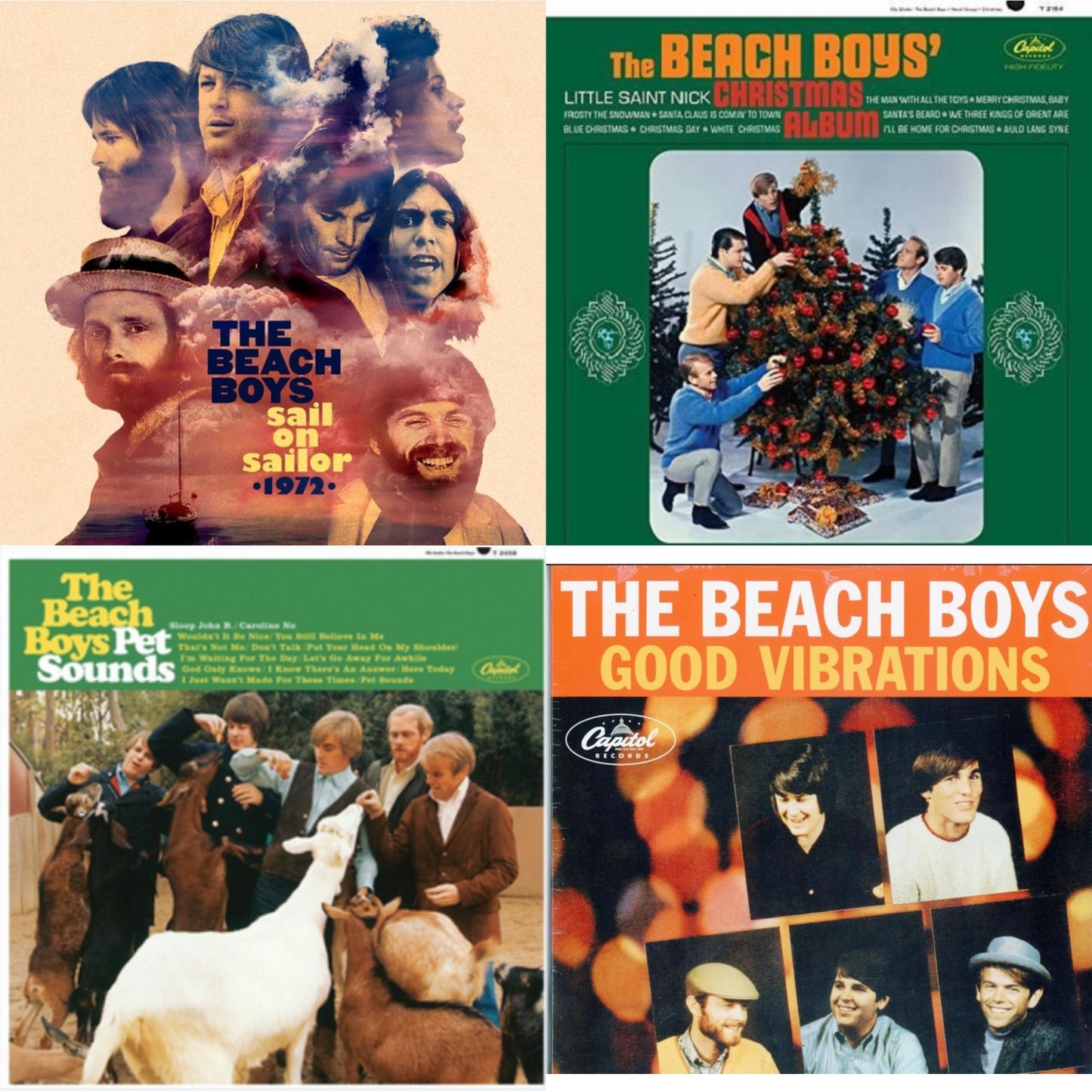 Beach Boys - Sail On Sailor (2LP/7Inch) & Beach Boys' Christmas Album (Mono) & Pet Sounds (Stereo) & Good Vibrations (Orange/Yellow Swirl-Marble LP Vinyl)