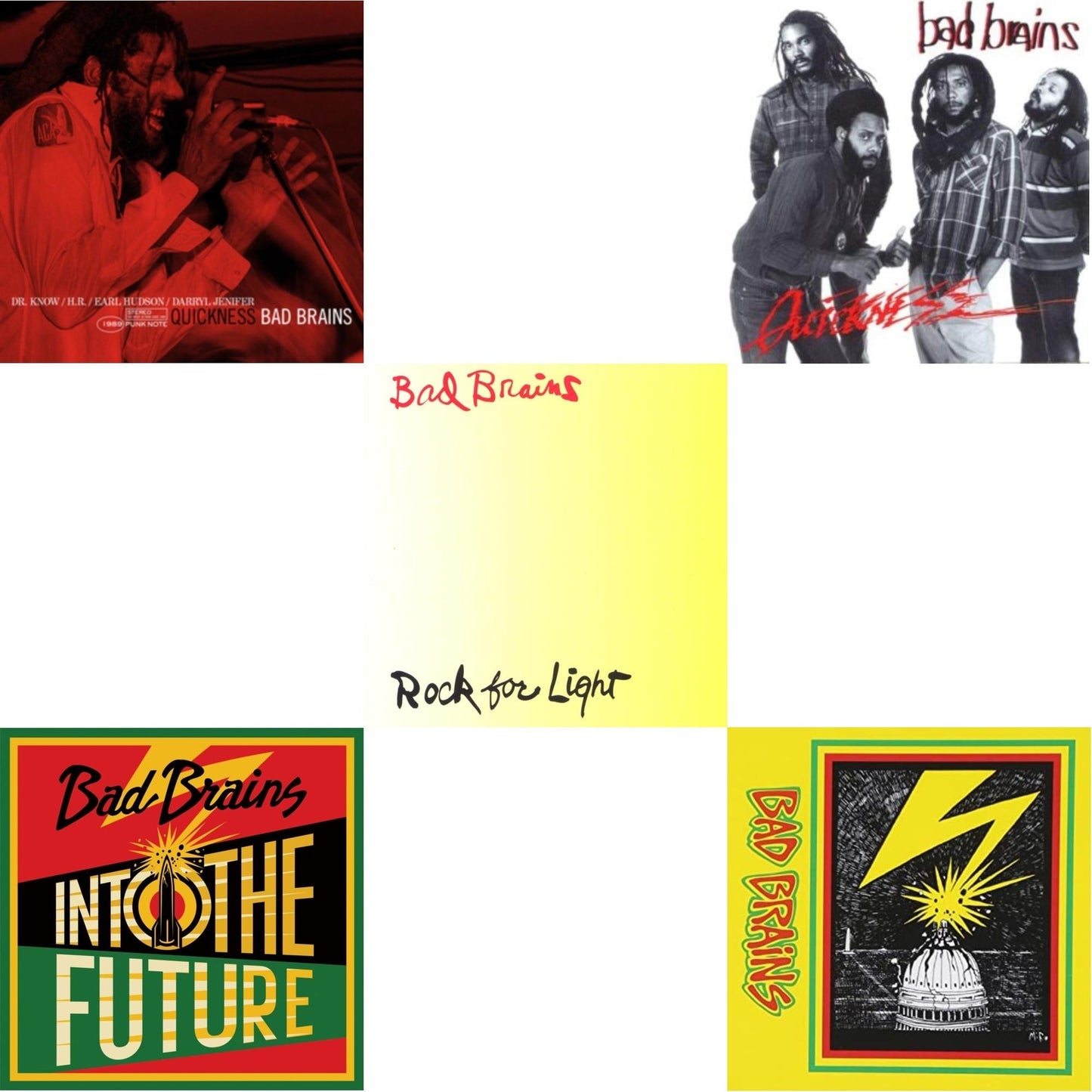 Bad Brains - Into The Future (Green, Yellow, Red Splatter LP Vinyl) & Bad Brains & Quickness & Quickness (Punk Note) & Rock For Light (Burnt Orange LP Vinyl)