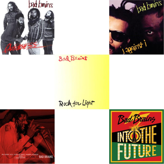 Bad Brains - Quickness & Quickness (Punk Note) & Rock For Light (Burnt Orange LP Vinyl) & I Against I & Into The Future (Green, Yellow, Red Splatter LP Vinyl)