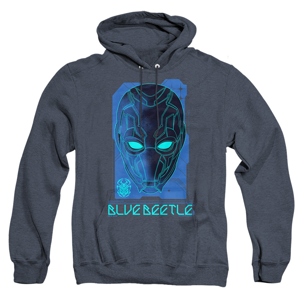 Blue Beetle (2023) Large Mask Heather Mens Hoodie Navy Officially Licensed