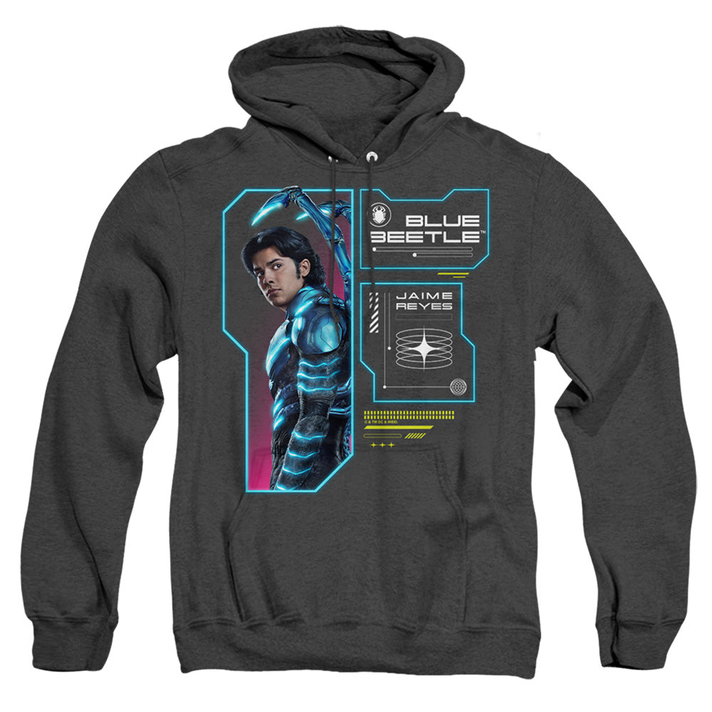 Blue Beetle (2023) Data Read Out Heather Mens Hoodie Black Officially Licensed
