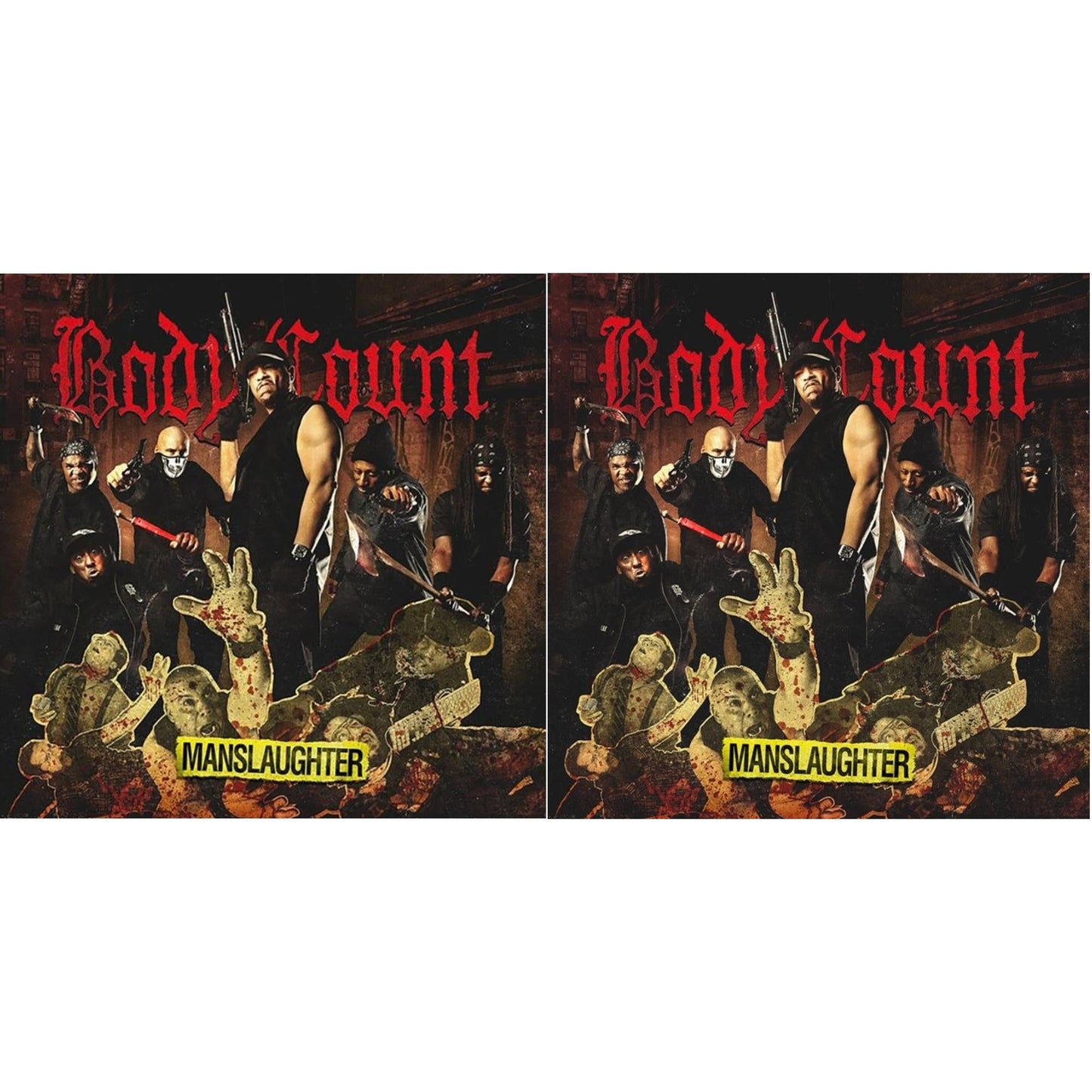Body Count - Manslaughter (Cloudy Blood Red/Ultra Clear LP Vinyl) & Manslaughter (X) (Black-Yellow Striped / Black-Silver Splatter LP Vinyl) (I)