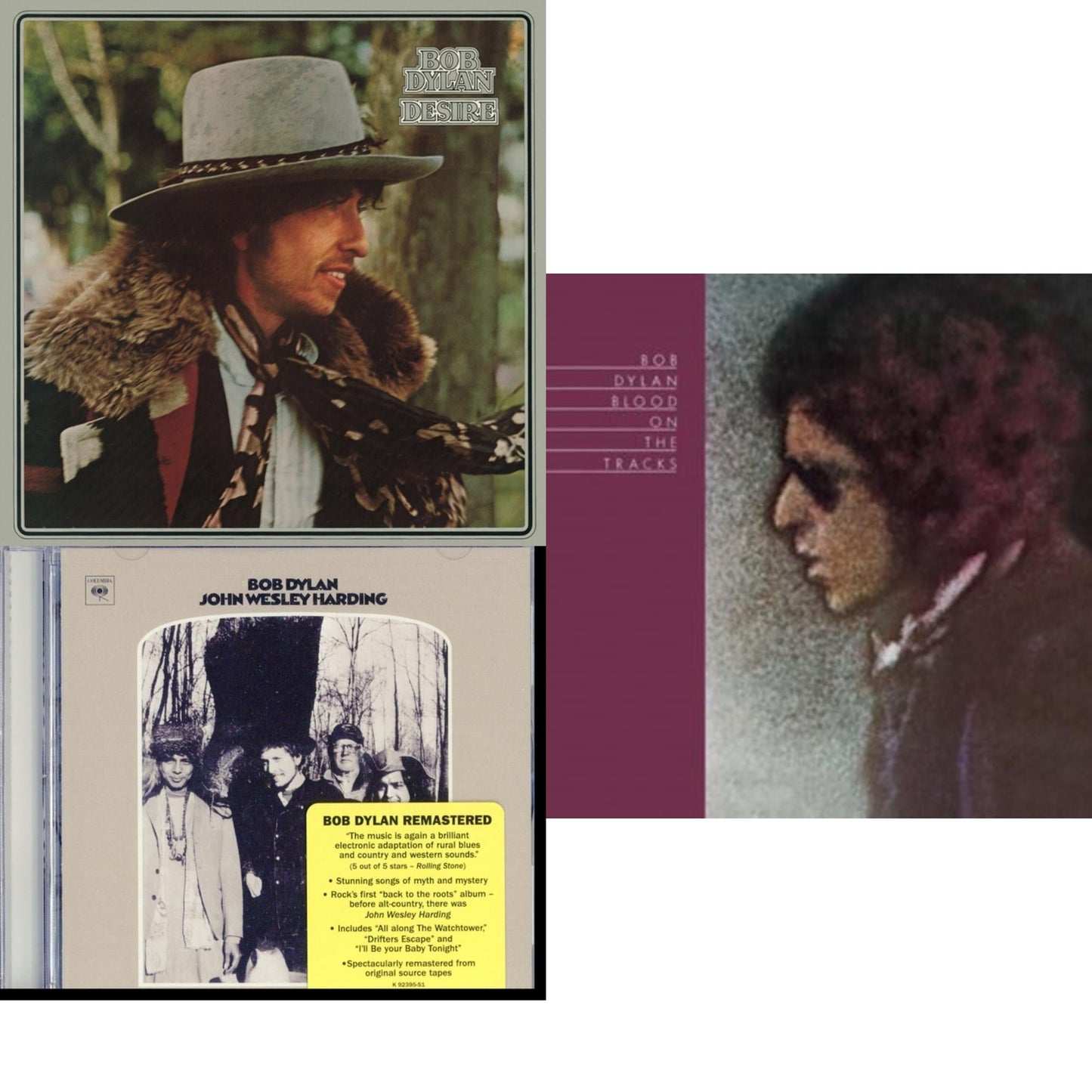 Bob Dylan - Desire & John Wesley Harding & Blood On The Tracks - CD Bundle