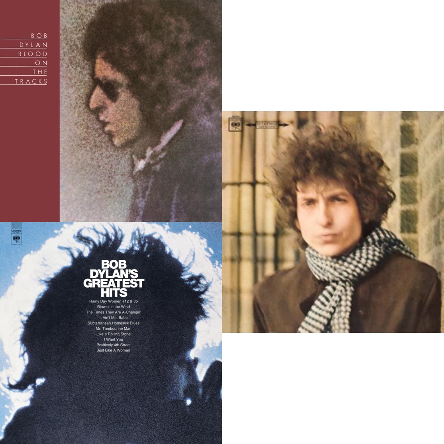 Bob Dylan - Blood On The Tracks (150G/Dl Insert) & Blonde On Blonde & Greatest Hits (150G/Dl Card) - LP Vinyl Bundle