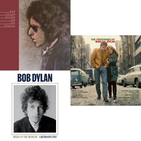 Bob Dylan - Blood On The Tracks (150G/Dl Insert) & Mixing Up The Medicine & Freewheelin Bob Dylan (140G/Dl Code) - LP Vinyl Bundle