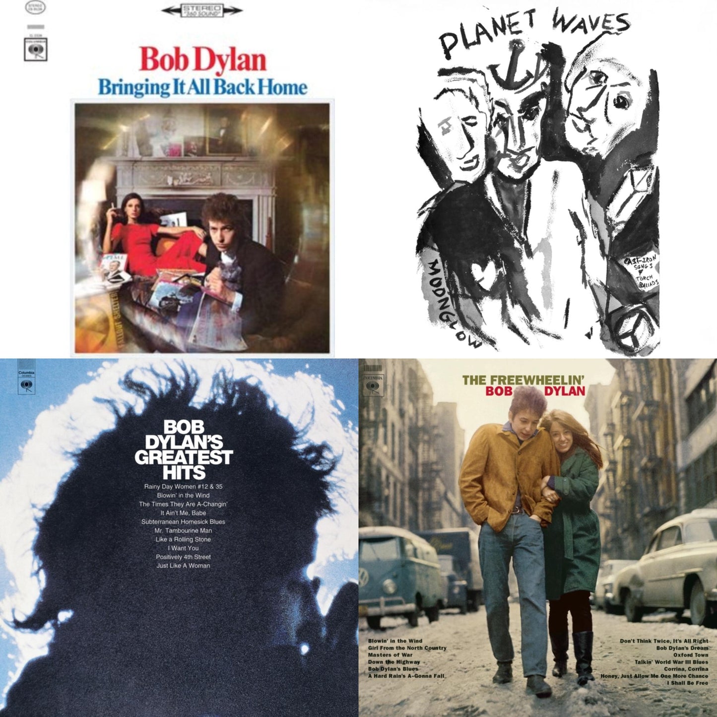 Bob Dylan - Planet Waves (150G LP Vinyl/Dl) & Bringing It All Back Home & Freewheelin Bob Dylan (140G/Dl Code) & Greatest Hits (150G/Dl Card)