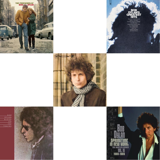 Bob Dylan - Blood On The Tracks (150G/Dl Insert) & Springtime In New York: The Bootleg Series Vol. 16 (1980-1985) (2LP) & Blonde On Blonde & Freewheelin Bob Dylan (140G/Dl Code) & Greatest Hits (150G/Dl Card)