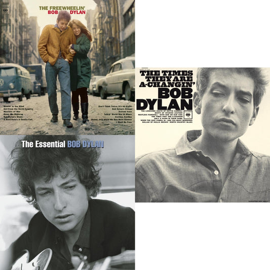Bob Dylan - Times They Are A-Changin (Mono) & Essential Bob Dylan & Freewheelin Bob Dylan (140G/Dl Code) - LP Vinyl Bundle
