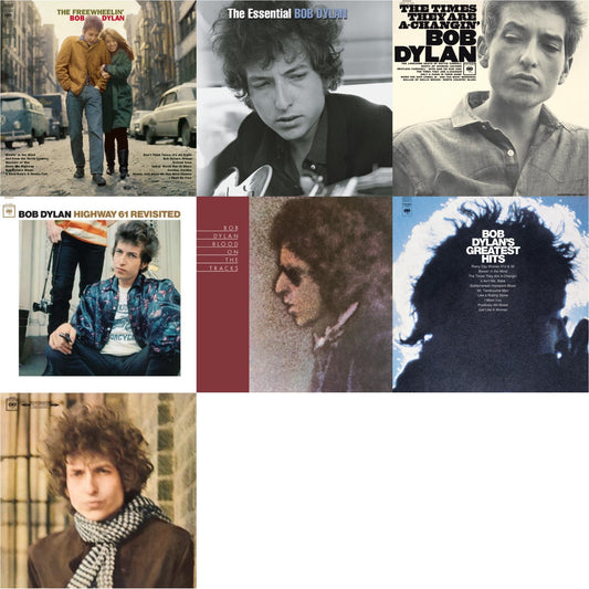 Bob Dylan - Blood On The Tracks (150G/Dl Insert) & Blonde On Blonde & Times They Are A-Changin (Mono) & Highway 61 Revisited & Essential Bob Dylan & Freewheelin Bob Dylan (140G/Dl Code) & Greatest Hits (150G/Dl Card) - LP Vinyl Bundle
