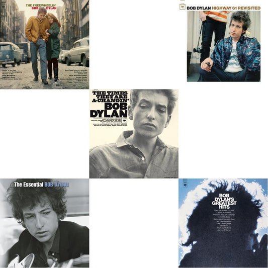 Bob Dylan - Times They Are A-Changin (Mono) & Highway 61 Revisited & Essential Bob Dylan & Freewheelin Bob Dylan (140G/Dl Code) & Greatest Hits (150G/Dl Card) - LP Vinyl Bundle