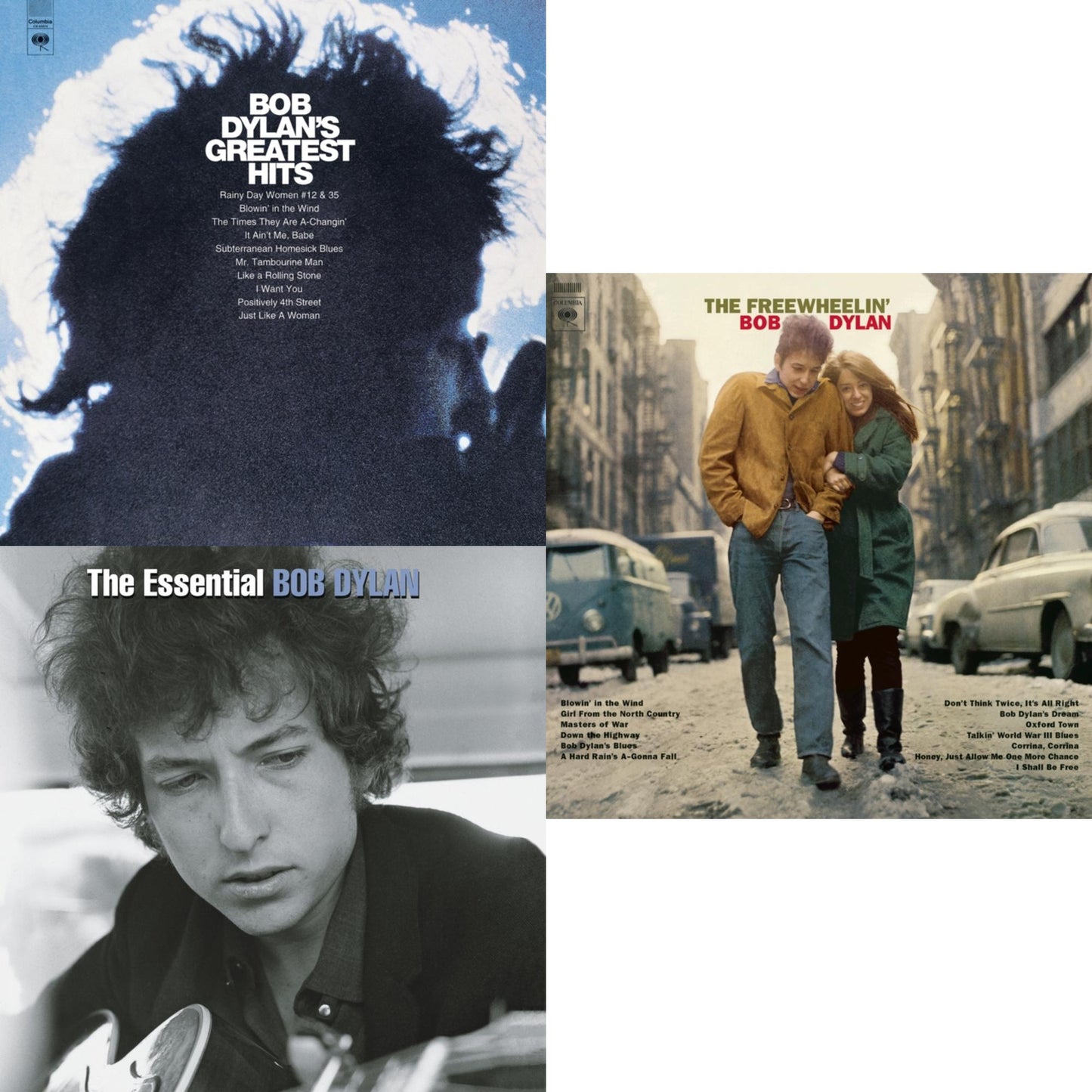 Bob Dylan - Essential Bob Dylan & Freewheelin Bob Dylan (140G/Dl Code) & Greatest Hits (150G/Dl Card) - LP Vinyl Bundle