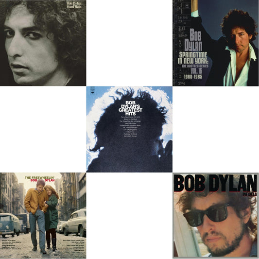 Bob Dylan - Infidels (150G/Dl Insert) & Springtime In New York: The Bootleg Series Vol. 16 (1980-1985) (2LP) & Hard Rain (150G/Dl Card) & Freewheelin Bob Dylan (140G/Dl Code) & Greatest Hits (150G/Dl Card)