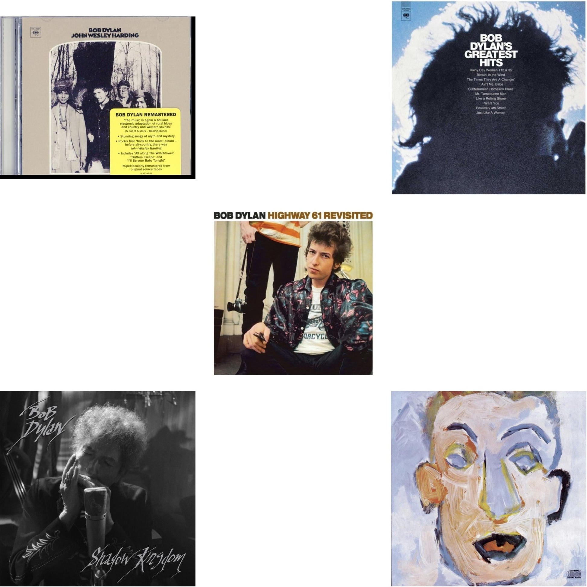 Bob Dylan - Greatest Hits Vol.1 & Shadow Kingdom & John Wesley Harding & Highway 61 Revisited & Self Portrait - CD Bundle