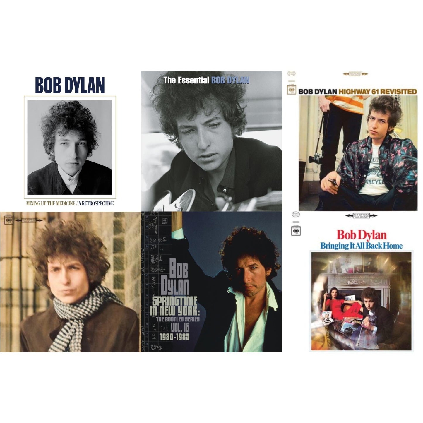 Bob Dylan - Springtime In New York: The Bootleg Series Vol. 16 (1980-1985) (2LP) & Bringing It All Back Home & Highway 61 Revisited & Blonde On Blonde & Mixing Up The Medicine & Essential Bob Dylan