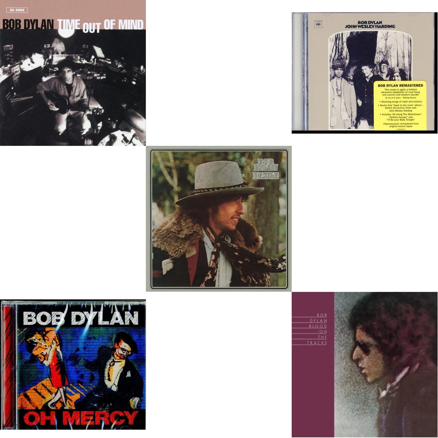 Bob Dylan - Time Out Of Mind & Oh Mercy & Desire & John Wesley Harding & Blood On The Tracks - CD Bundle