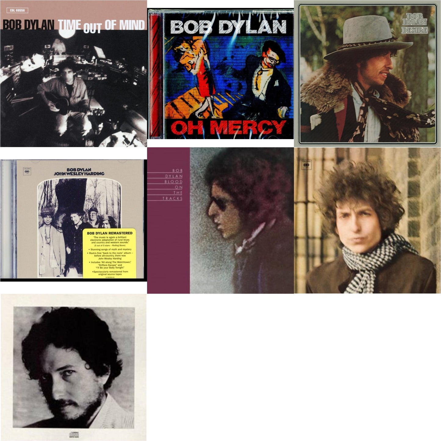 Bob Dylan - Time Out Of Mind & Oh Mercy & Desire & John Wesley Harding & Blood On The Tracks & Blonde On Blonde & New Morning - CD Bundle