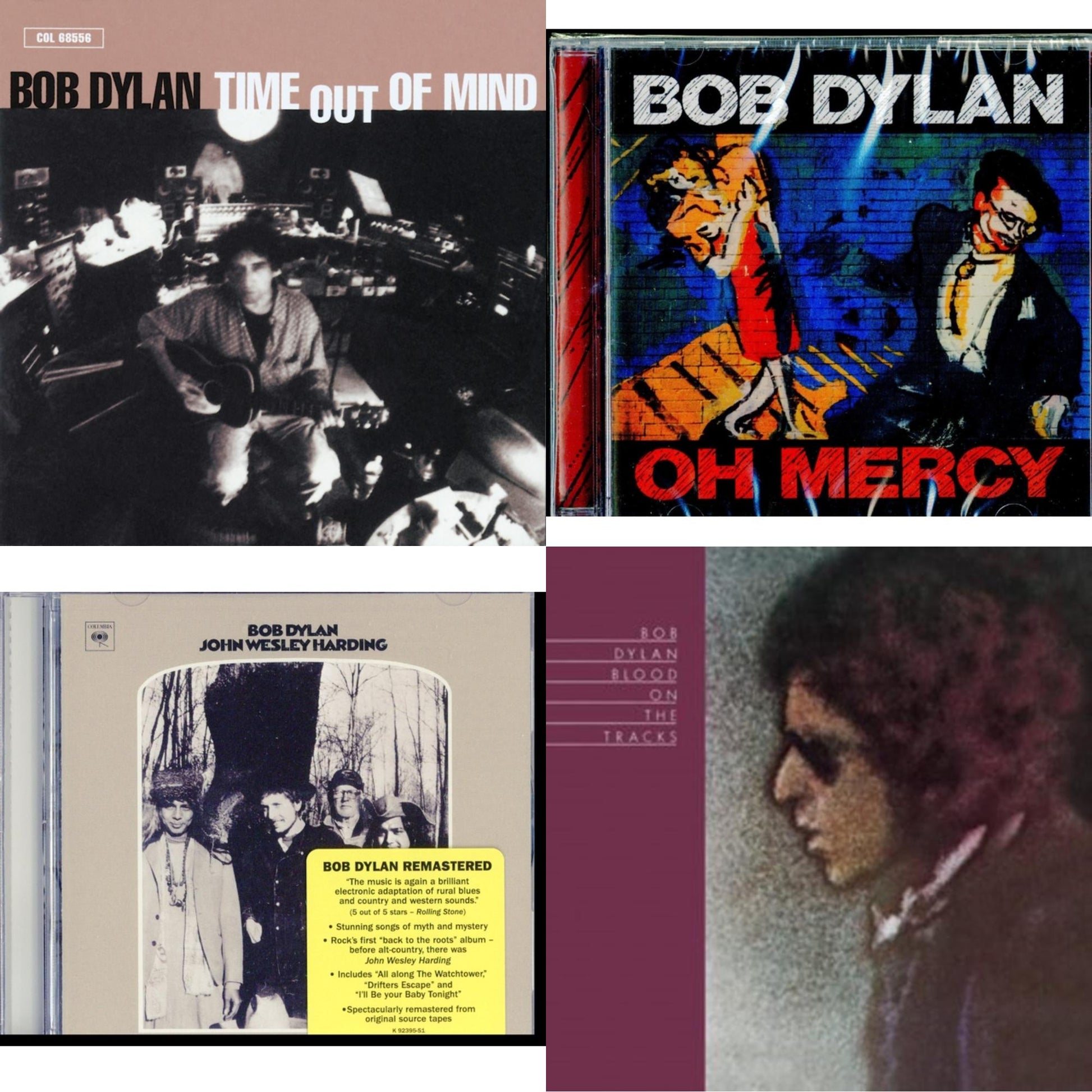 Bob Dylan - Time Out Of Mind & Oh Mercy & John Wesley Harding & Blood On The Tracks - CD Bundle