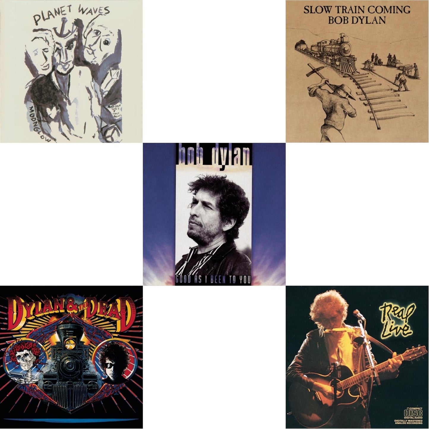 Bob Dylan - Slow Train Coming & Good As I Been To You & Real Live & Planet Waves & Dylan & The Dead - CD Bundle