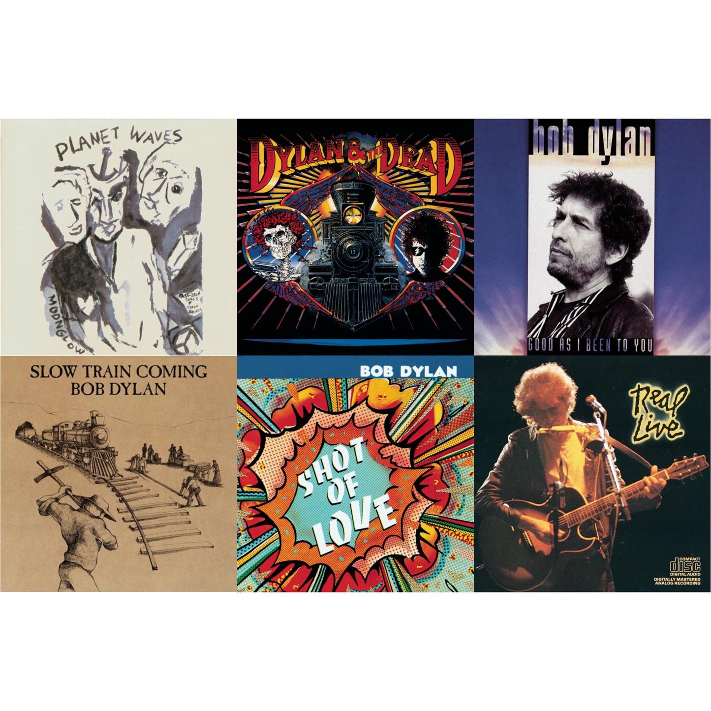 Bob Dylan - Slow Train Coming & Shot Of Love & Good As I Been To You & Real Live & Planet Waves & Dylan & The Dead - CD Bundle