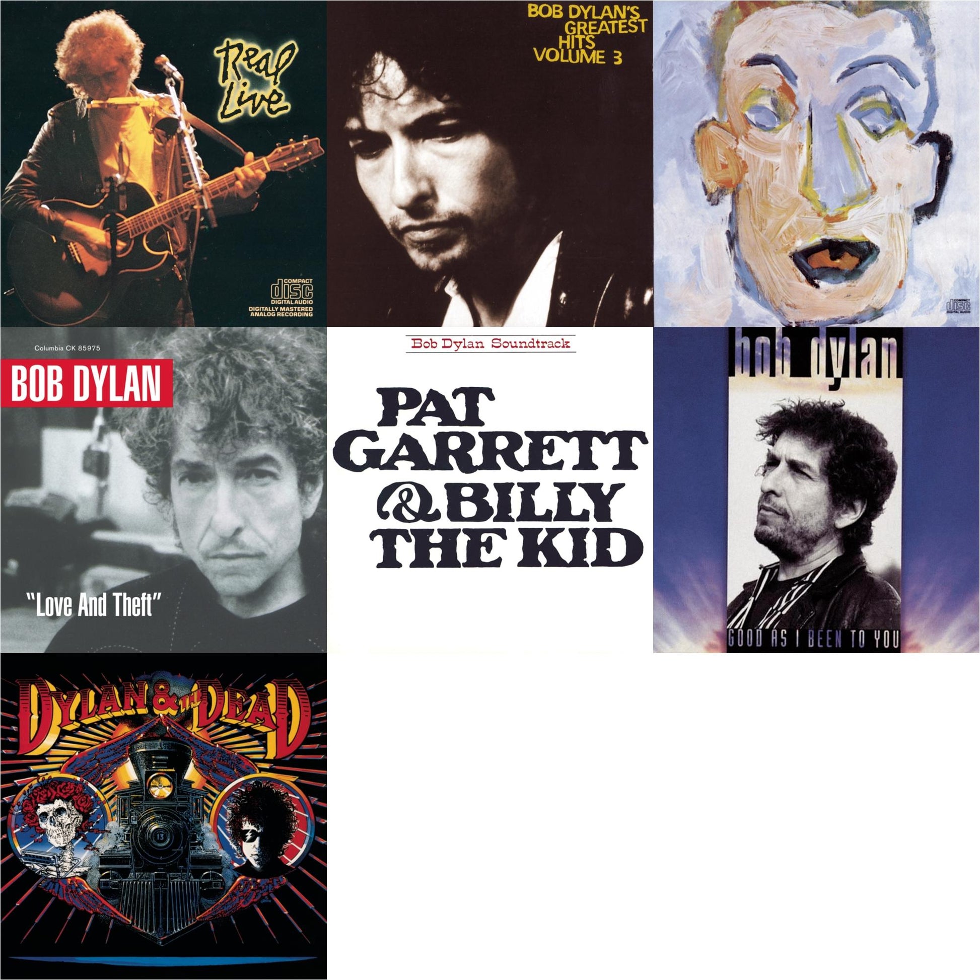 Bob Dylan - Pat Garrett & Billy The Kid & Good As I Been To You & Real Live & Greatest Hits Vol.3 & Self Portrait & Dylan & The Dead & Love & Theft - CD Bundle