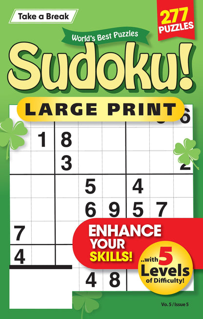 World's Best Puzzles Sudoku - Large Print Vol. 5 Issue 5: 277 Puzzles, 5 Levels Of Difficulty, Easy To Read Size, Unique Themes, Brain Challenges, Unwind, De-Stress, Self-Care, Relax, Unplug & Solve!