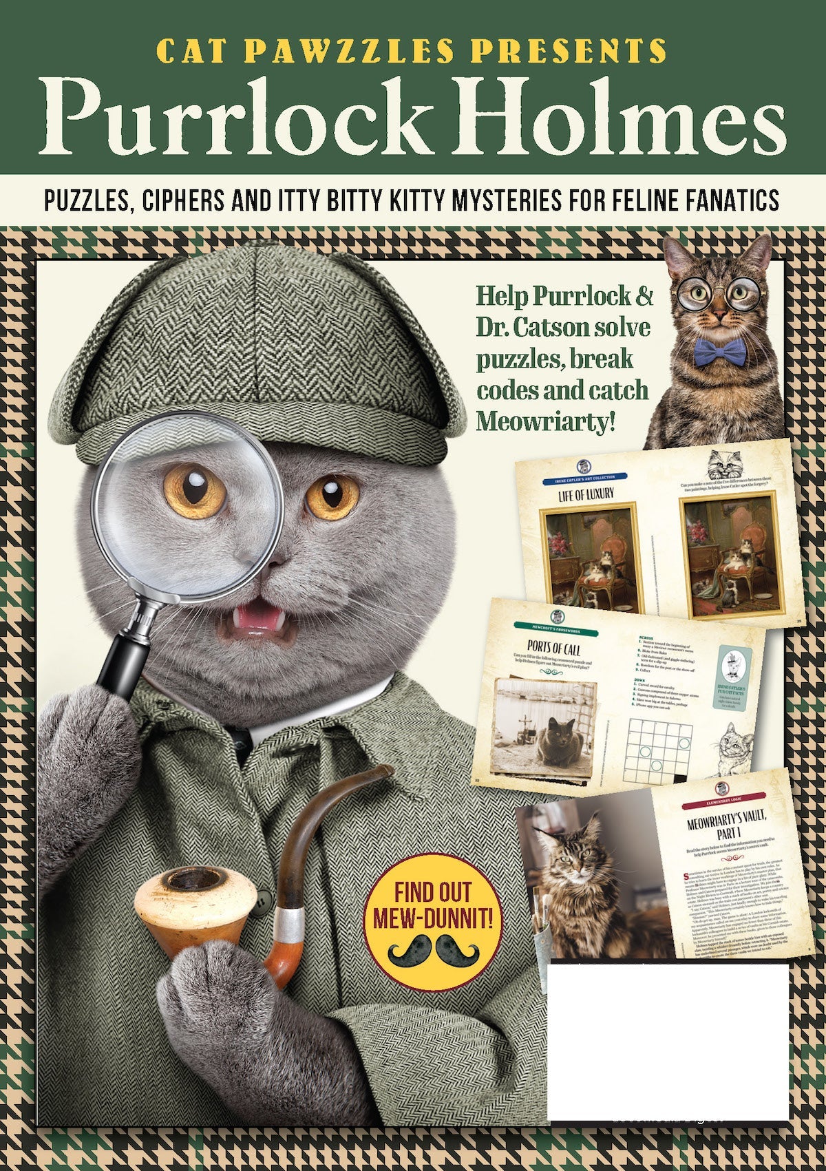 Cat Pawzzles - Purrlock Holmes V2: Solve Puzzles, Ciphers, Kitty Mysteries, Clues, Crosswords, Hidden Letters, Rhymes, Spot The Difference, Boost Deductive Reasoning, De-Stress & Catch Meowriarty!