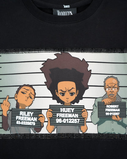 The Boondocks - Family Mugshot Black Stoned Mens T Shirt