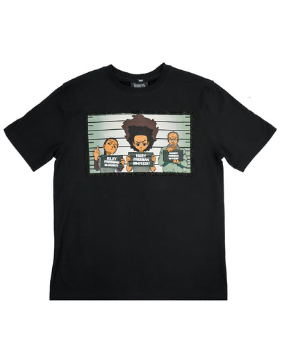The Boondocks - Family Mugshot Black Stoned Mens T Shirt