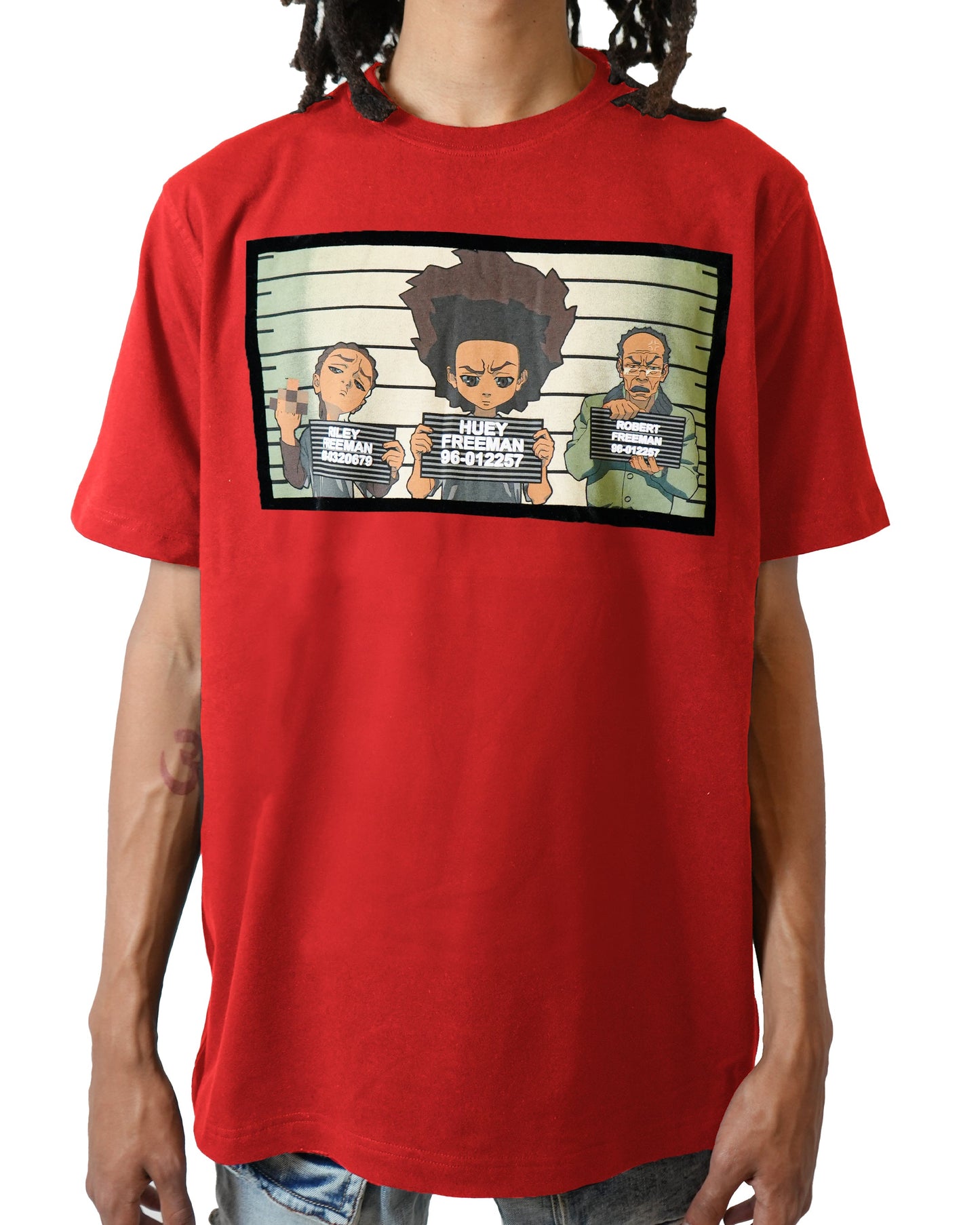 The Boondocks - Family Mugshot Red Mens T Shirt