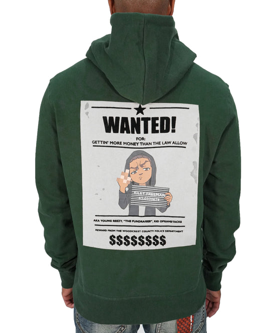 The Boondocks - Riley "WANTED" Forest Green Knit Mens Hoodie