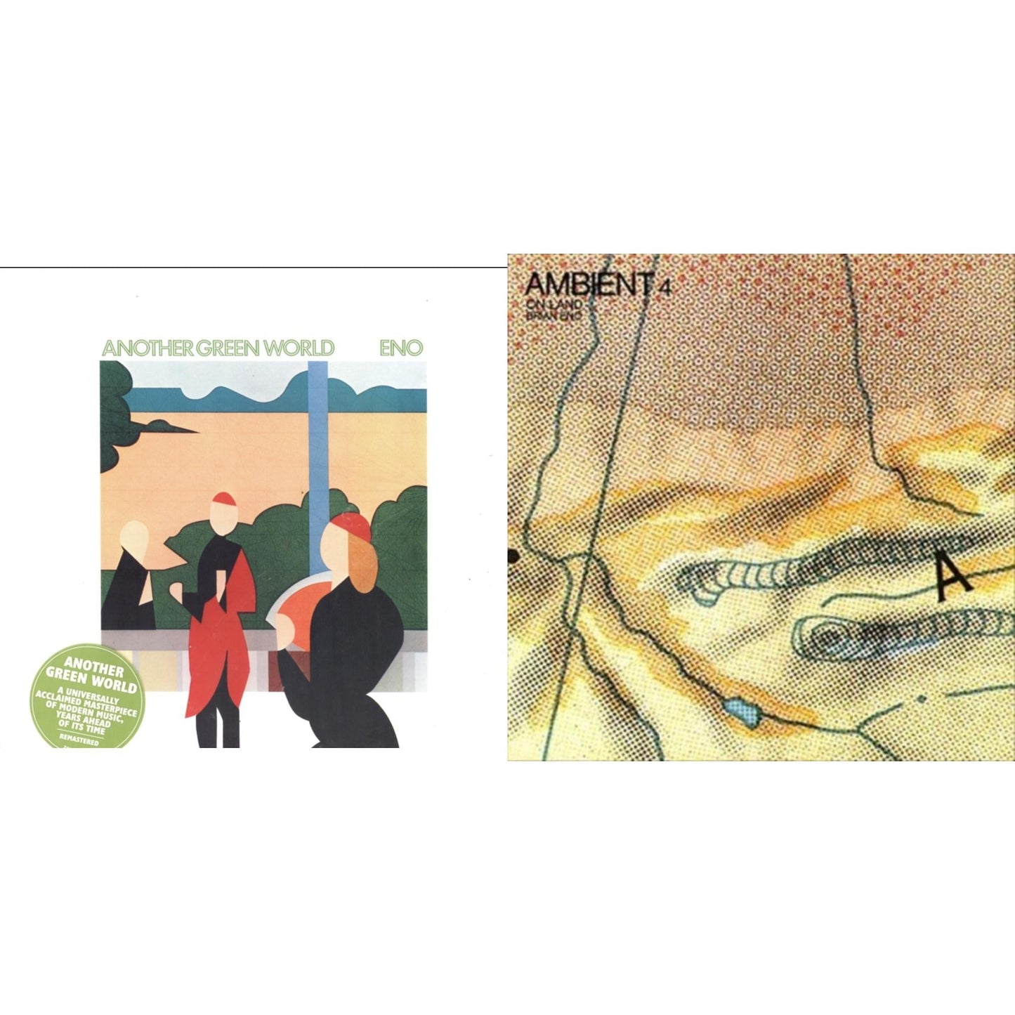 Brian Eno - Another Green World (140G/2017 Master) & Ambient 4: On Land - LP Vinyl Bundle