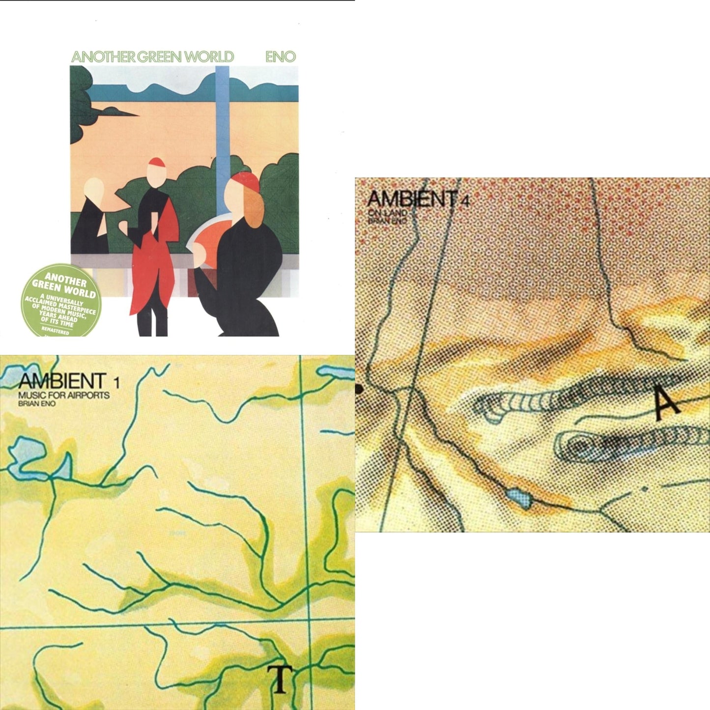 Brian Eno - Another Green World (140G/2017 Master) & Ambient 1: Music For Airports & Ambient 4: On Land - LP Vinyl Bundle