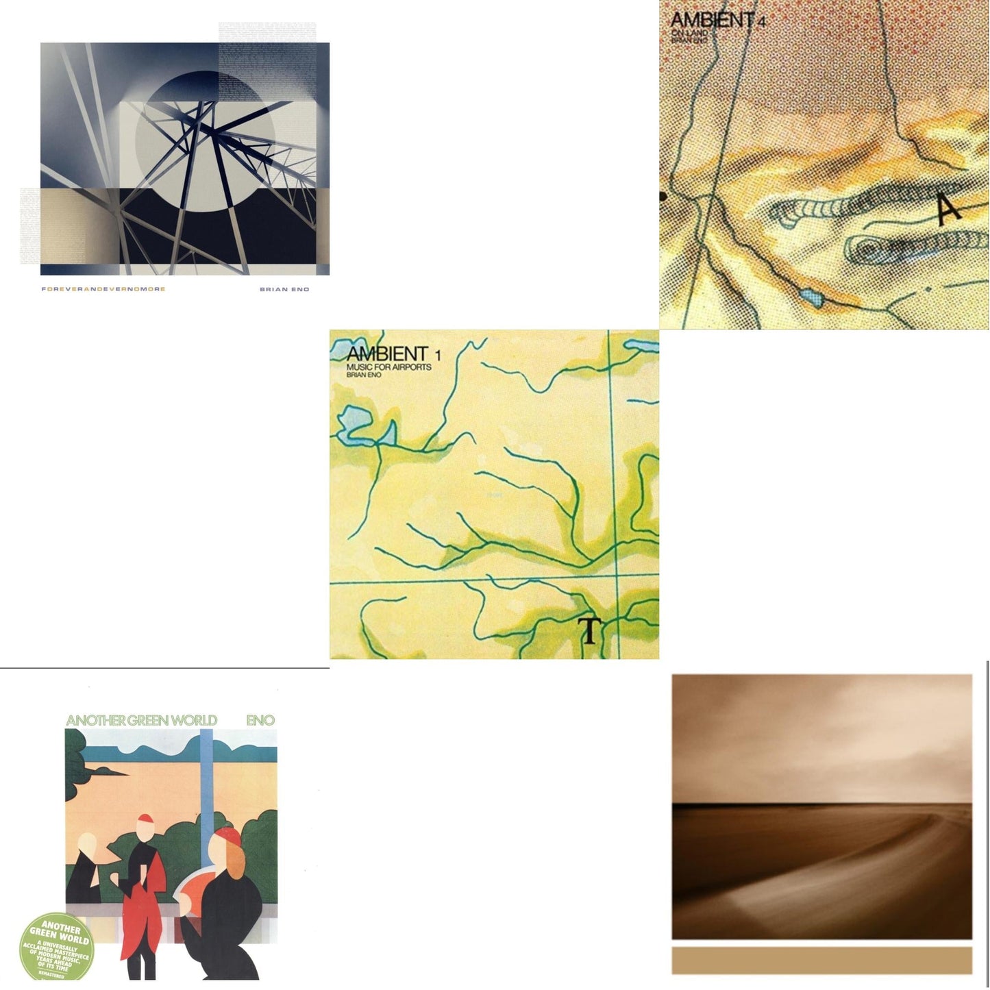 Brian Eno - Foreverandevernomore & Another Green World (140G/2017 Master) & Ambient 1: Music For Airports & Ambient 4: On Land & Small Craft On A Milk Sea (2LP/Dl Card)